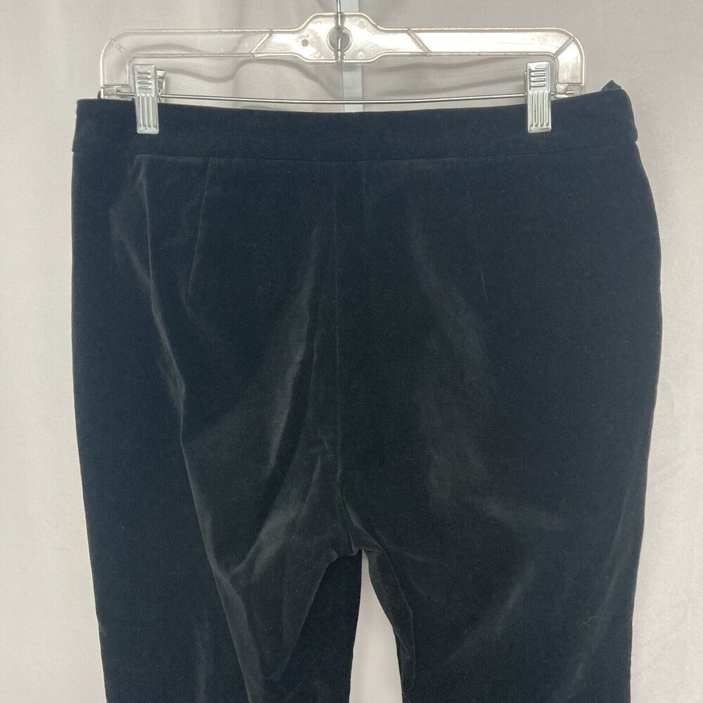 J. PETERMAN black velvet flat front mid rise straight leg pants 10 - Picture 8 of 9